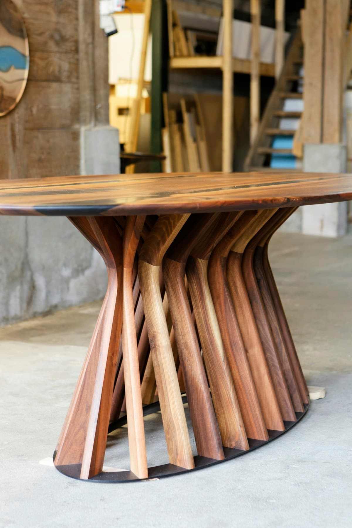 Handcrafted walnut wooden table